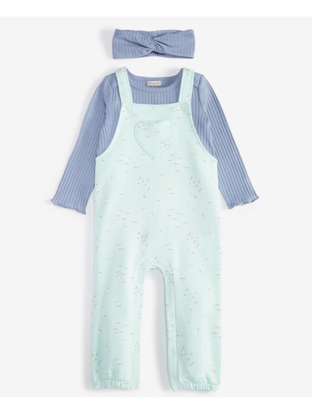 $44 First Impressions Baby Girls Headband Bodysuit Fleece 3 Piece Set Multi 12M